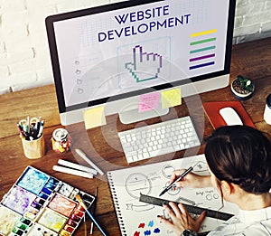 Website Development Links Seo Webinar Cyberspace Concept