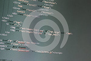 Website development - programming code on computer screen