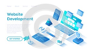 Website Development Programming Coding. Design, user experience UX, user interface UI.
