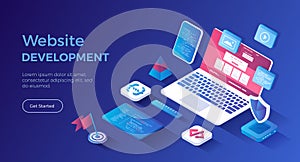 Website Development Programming Coding. Design, user experience UX, user interface UI.
