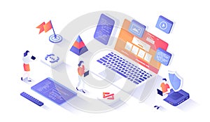 Website Development Programming Coding. Design, user experience UX, user interface UI. Website layout elements, photo