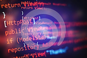 Website development. Server logs analysis. Closeup developing programming and coding technologies. Developer working on web sites