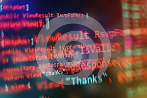 Website development. Server logs analysis. Closeup developing programming and coding technologies. Developer working on web sites