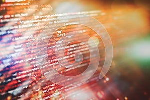 Website development. Server logs analysis. Closeup developing programming and coding technologies. Developer working on web sites