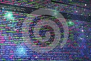 Website development. Server logs analysis. Closeup developing programming and coding technologies. Developer working on web sites