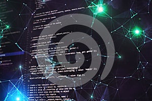Website development. Server logs analysis. Closeup developing programming and coding technologies. Developer working on web sites