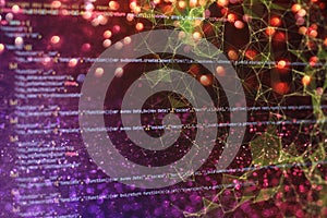 Website development. Server logs analysis. Closeup developing programming and coding technologies. Developer working on web sites