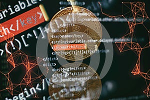 Website development. Server logs analysis. Closeup developing programming and coding technologies. Developer working on web sites