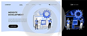 Website development vector concept landing page.
