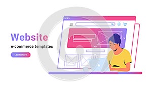 Website e-commerce template to create electronic store online