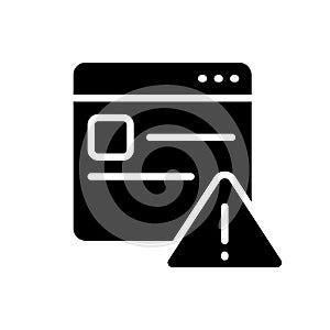 Website error black glyph icon