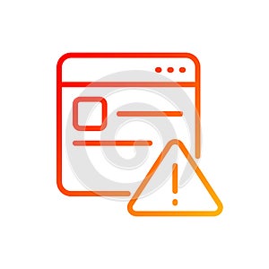 Website error pixel perfect gradient linear vector icon