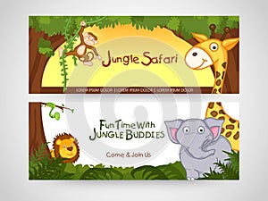 Website header or banner of jungle safari.