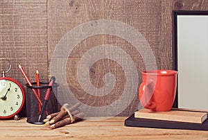 Website header or hero image design with business desk