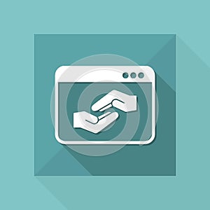 Website for help, support and charity - Vector flat icon