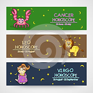 Website horoscope header or banner concept.