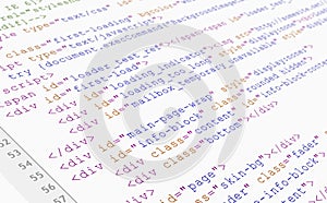Website HTML code browser view on white background photo