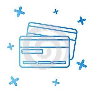 Website icon dollar with coins wallet with money credit card gradient business illustration on a white background