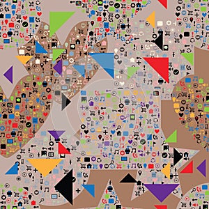 Website icon fashion triangle seamless pattern