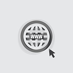 Website icon in a flat design in black color. Vector illustration eps10