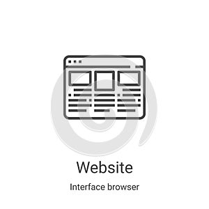 website icon vector from interface browser collection. Thin line website outline icon vector illustration. Linear symbol for use