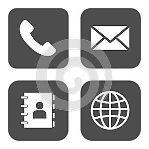Website icon vector symbol for contact us