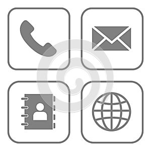 Website icon vector symbol for contact us