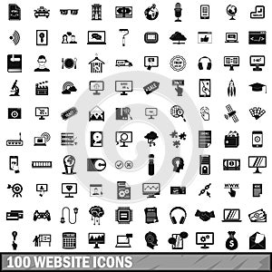 100 website icons set, simple style