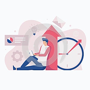 Website illustration of increase productivity concept