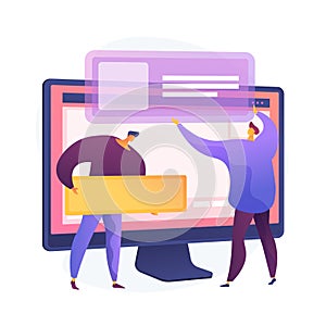 Website interface development planning vector concept metaphor