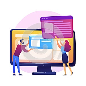 Website interface development planning vector concept metaphor.