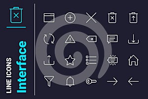 Website interface icons set