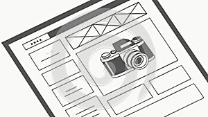 Website interface mockup, web design template, layout, digital ui vector design Generative AI