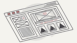 Website interface mockup, web design template, layout, digital ui vector design Generative AI