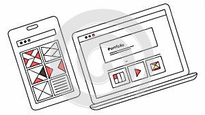 Website interface mockup, web design and user experience vector design Generative AI