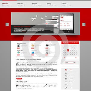 Website interface template design. Vector