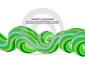 Website Landing Page. 3d Fluid Poster. Gradient Abstract Banner. Vibrant Color. Fluid Green. Abstract Background. Green