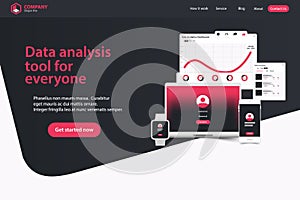 Website Landing Page Design Web Analytics Website Vector Template