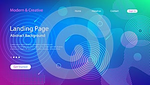 Website Landing Page Template. Modern Abstract Background Design