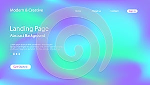 Website Landing Page Template. Modern Abstract Background Design