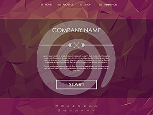 Website landing page template with set of line