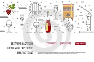 Website landing page template for wine industry