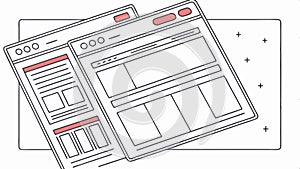 Website layout template, web design and UI, wireframe example vector design Generative AI