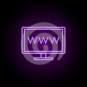 website line icon. Elements of web in neon style icons. Simple icon for websites, web design, mobile app, info graphics