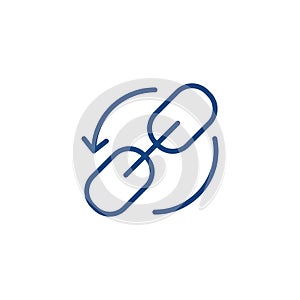 Website Link & Connectedness Icon with Chain Link