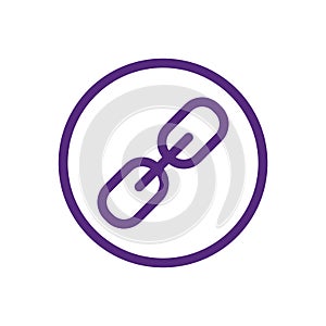 Website Link & Connectedness Icon with Chain Link