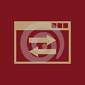 The website link icon. website , WWW and browser, development, seo symbol. UI. Web. Logo. Sign. Flat design. App. symbol