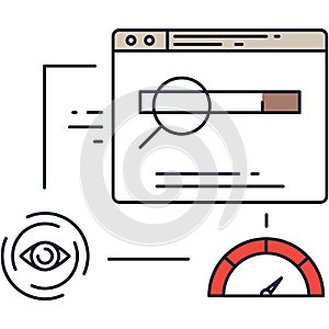 Website loading speed icon vector flat design