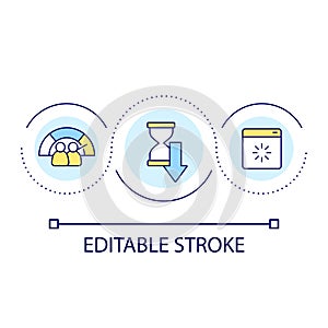 Website loading speed loop concept icon