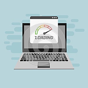 Website loading speed, Server speed, page speed test flat design vector illustration - Vector